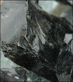 closeup photo of black glassy obsidian