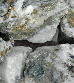 close photo of flecks of iron pyrite